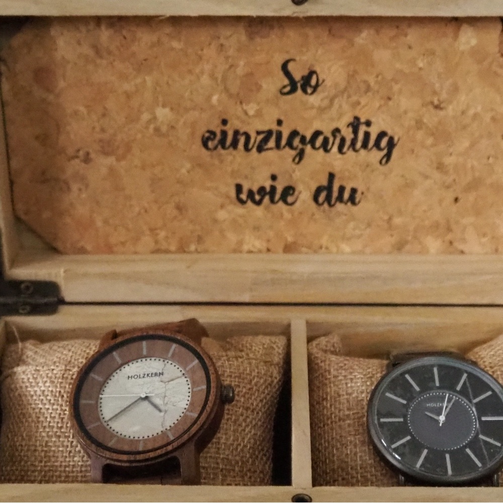 Brown and Black Men's Watch Set